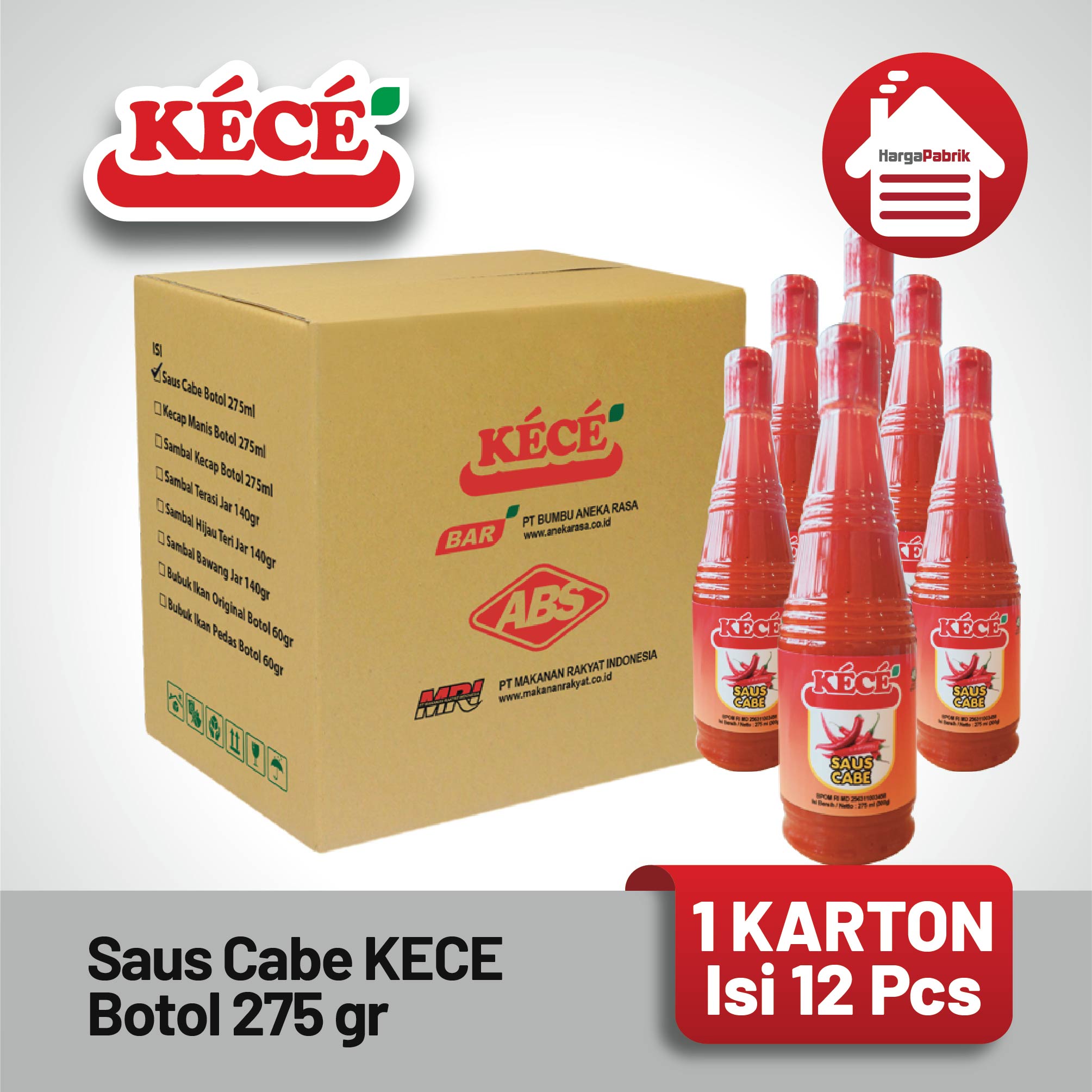 Saus Cabai KECE botol 275 ml