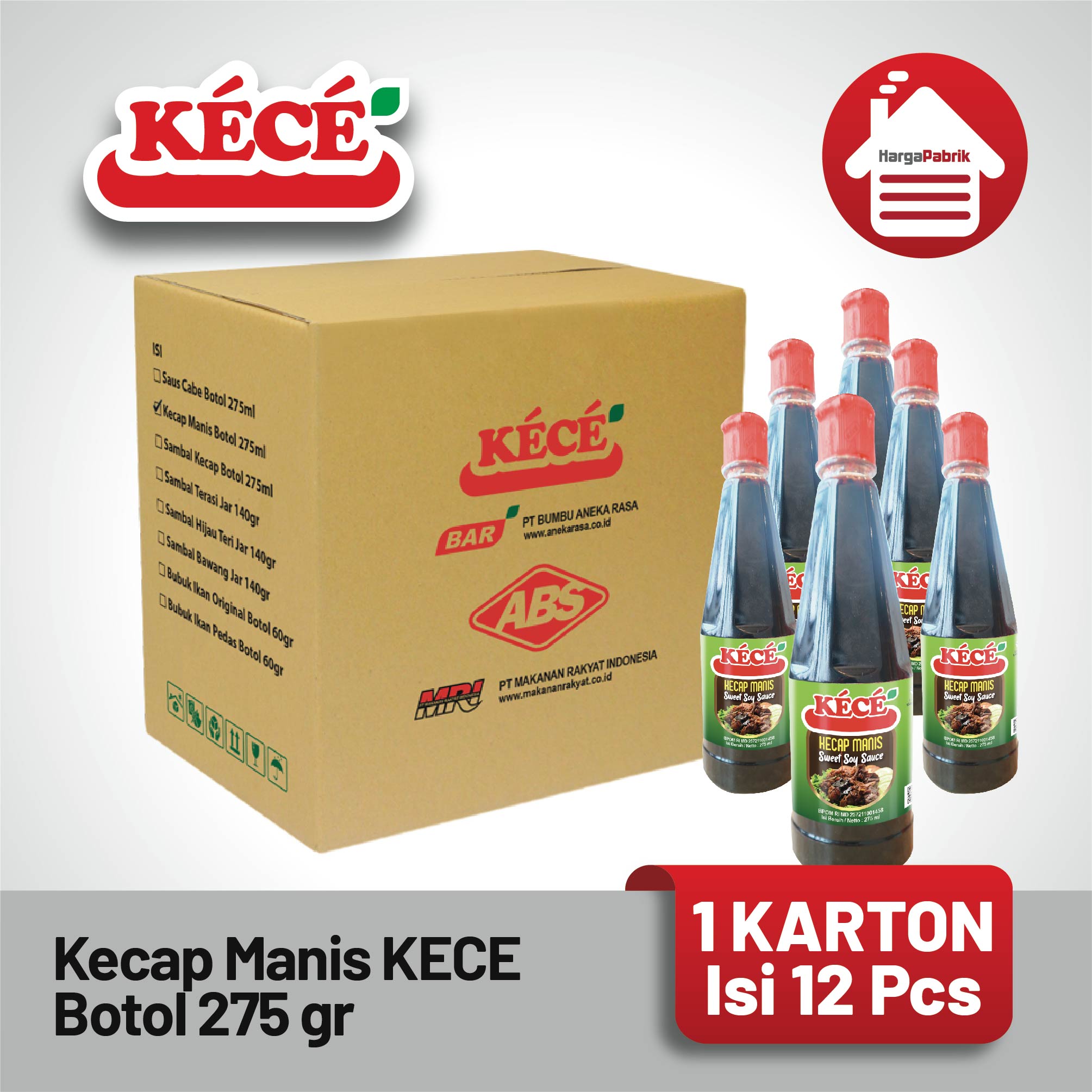 Kecap Manis KECE kemasan botol 275 ml